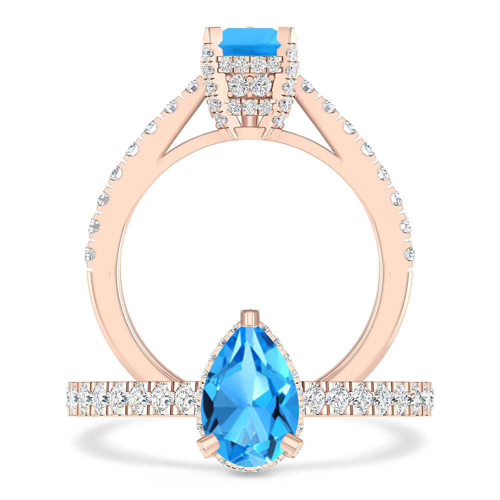 Rose Gold - Blue Topaz