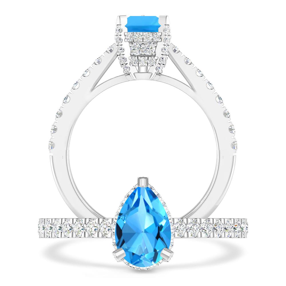 White Gold - Blue Topaz