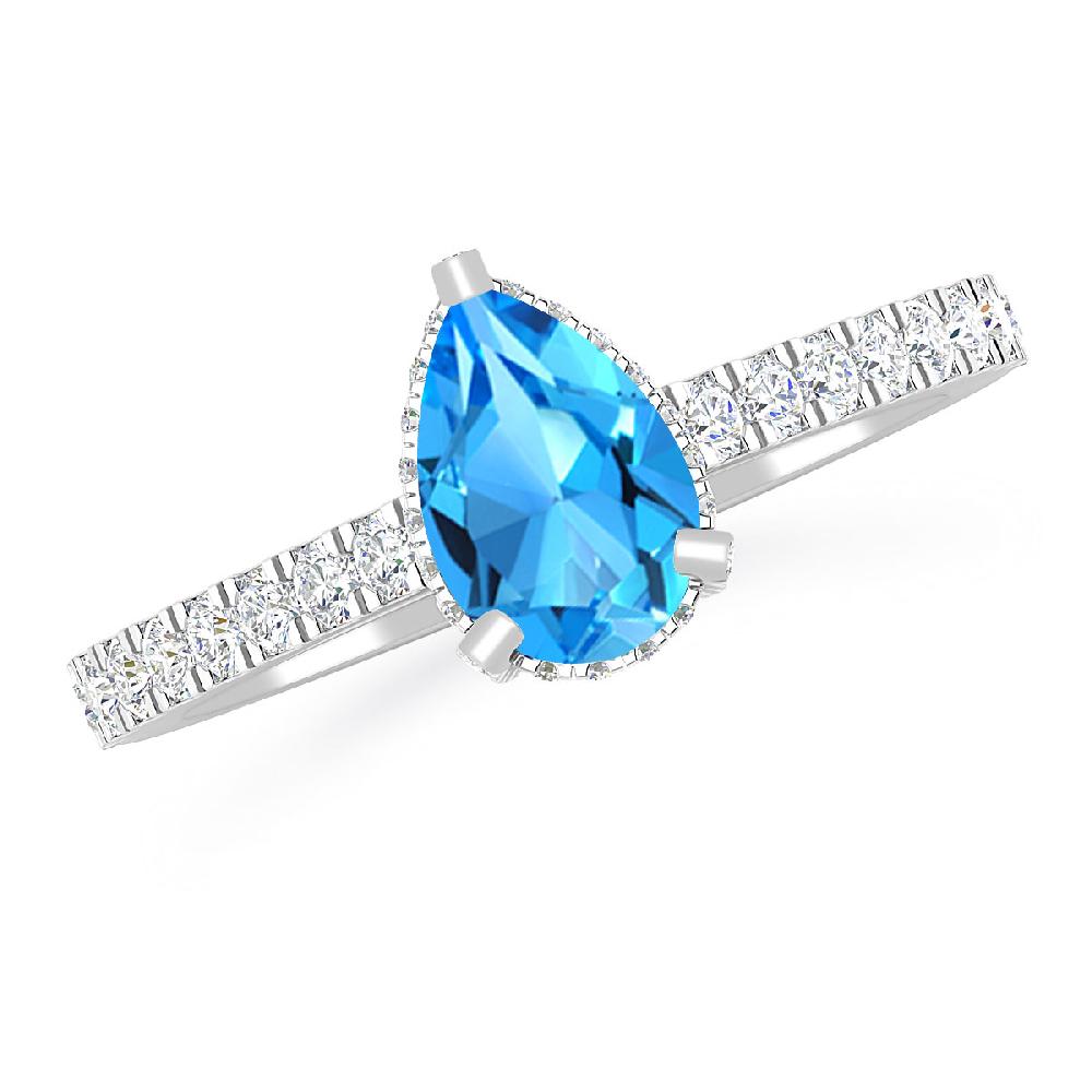 White Gold - Blue Topaz