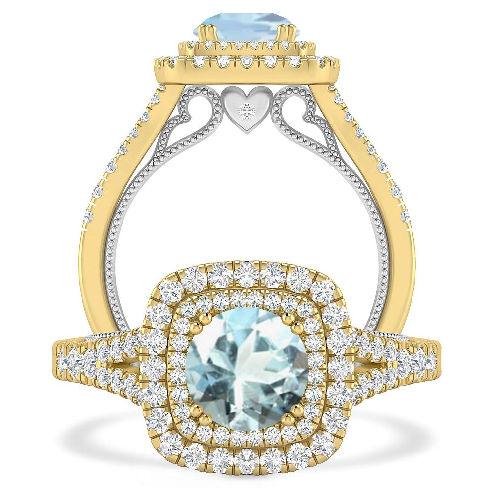 Yellow Gold - Aquamarine