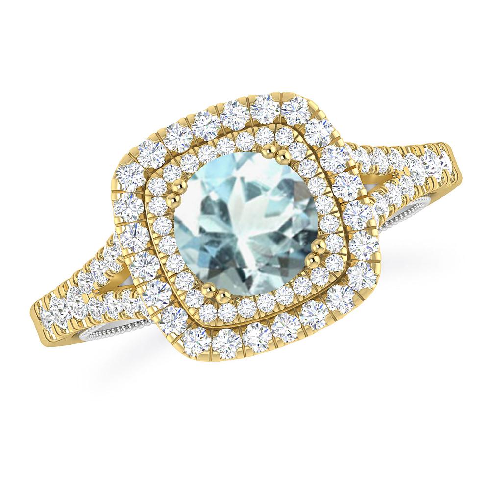 Yellow Gold - Aquamarine