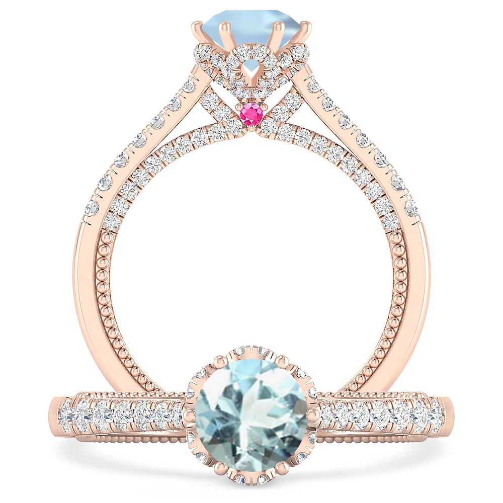 Rose Gold - Aquamarine