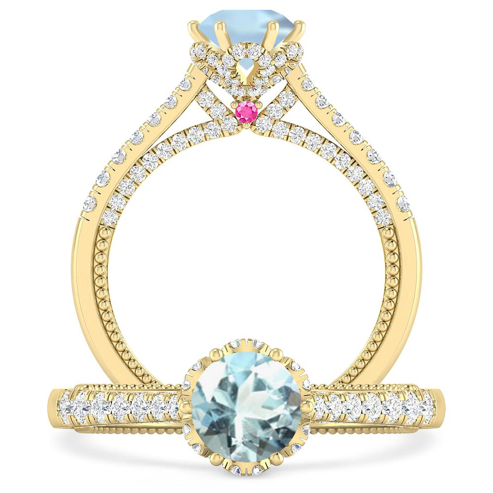 Yellow Gold - Aquamarine