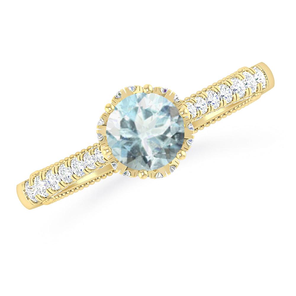 Yellow Gold - Aquamarine