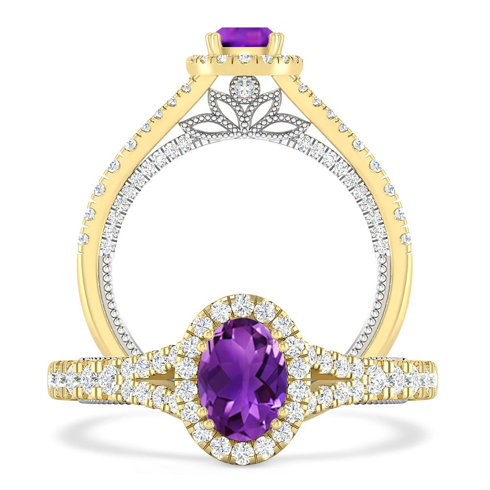 Yellow Gold - Amethyst