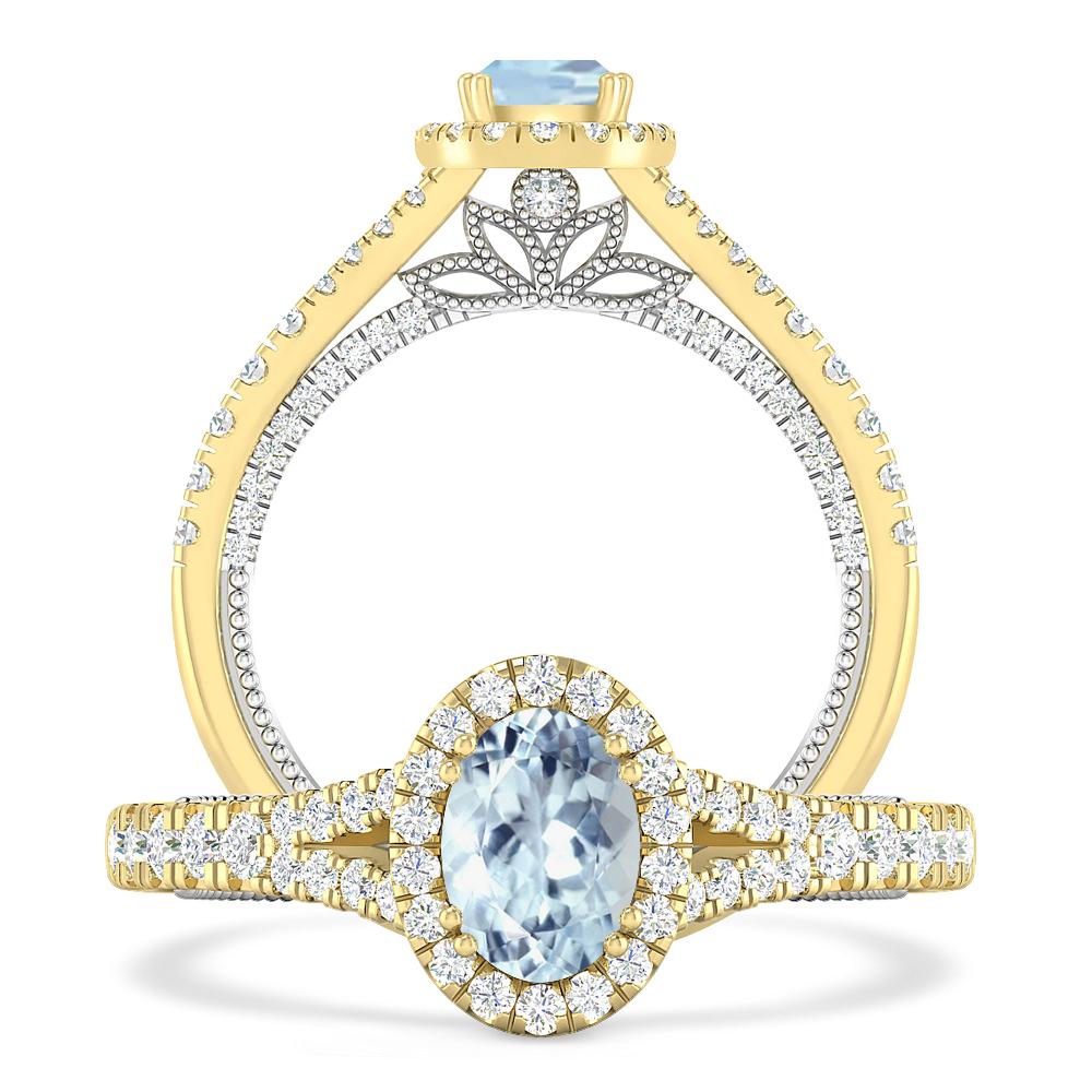 Yellow Gold - Aquamarine