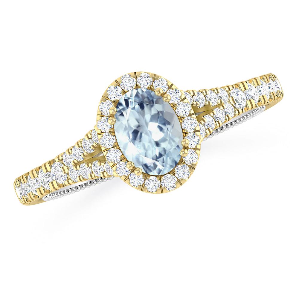 Yellow Gold - Aquamarine