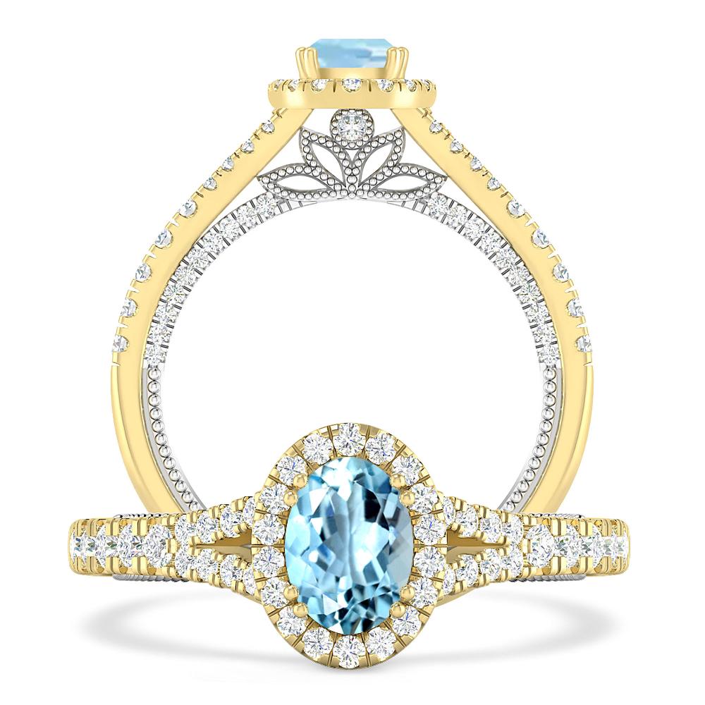 Yellow Gold - Aquamarine