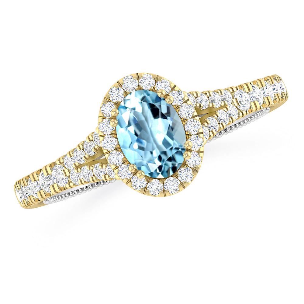 Yellow Gold - Aquamarine