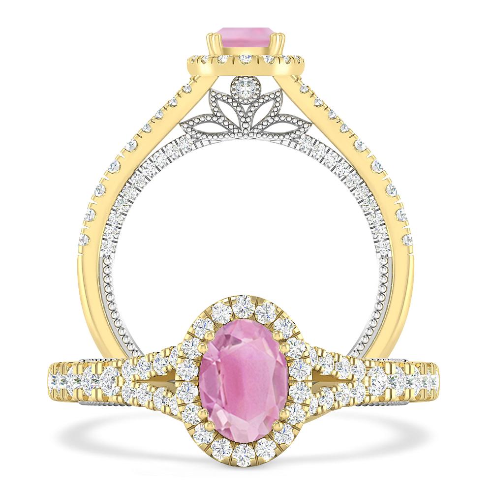 Yellow Gold - Pink Tourmaline