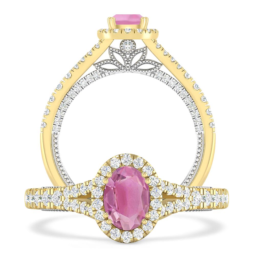 Yellow Gold - Pink Tourmaline