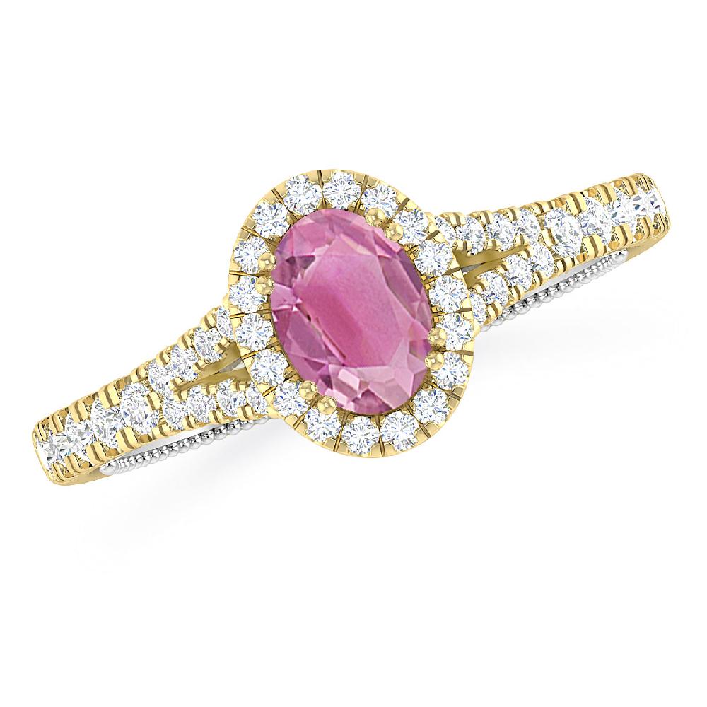 Yellow Gold - Pink Tourmaline