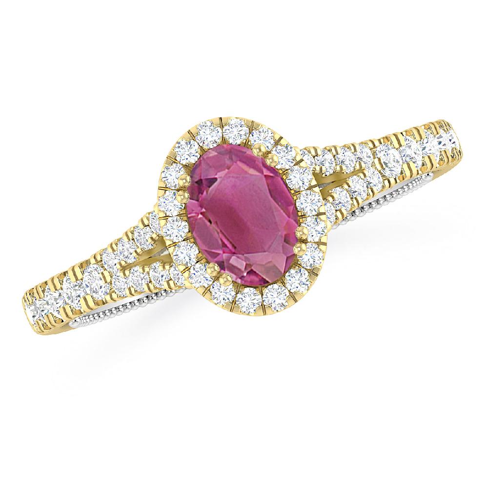 Yellow Gold - Pink Tourmaline