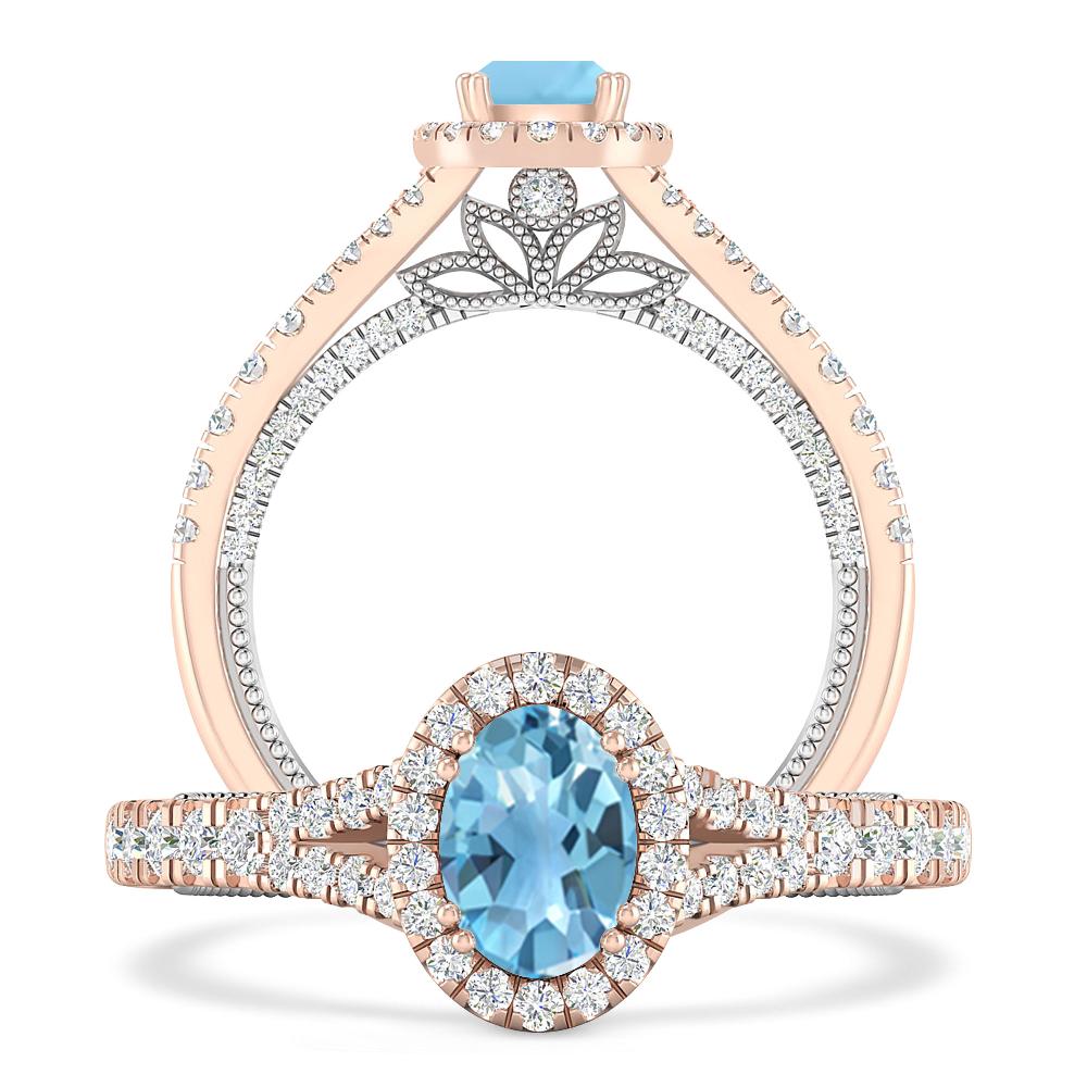 Rose Gold - Blue Topaz