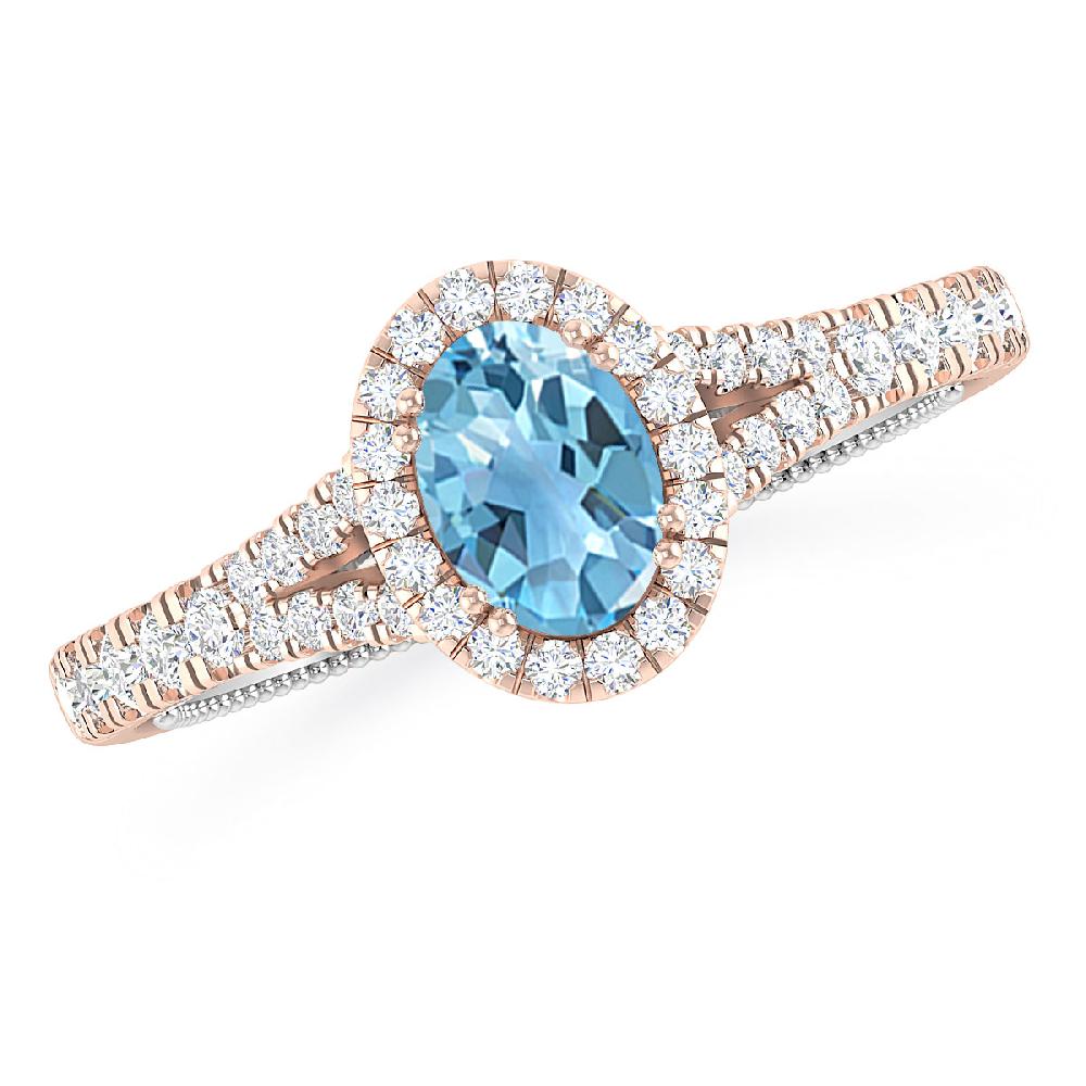 Rose Gold - Blue Topaz