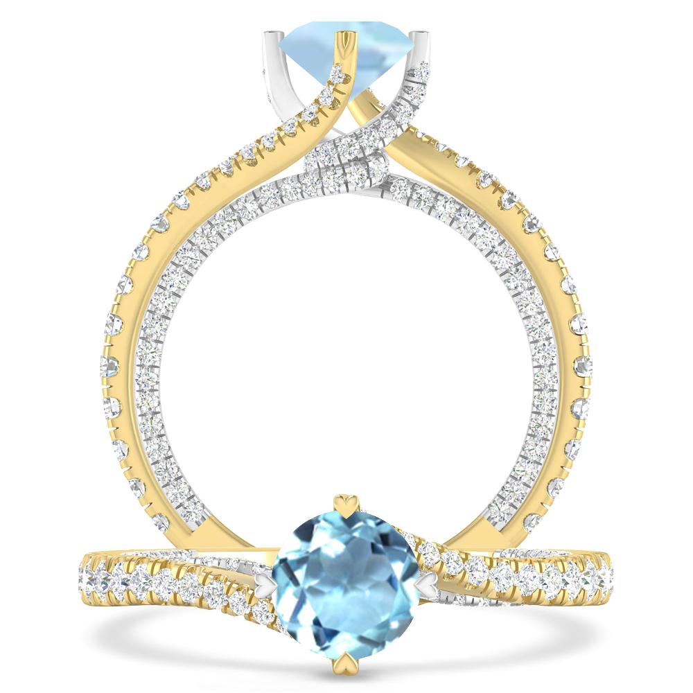 Yellow Gold - Aquamarine