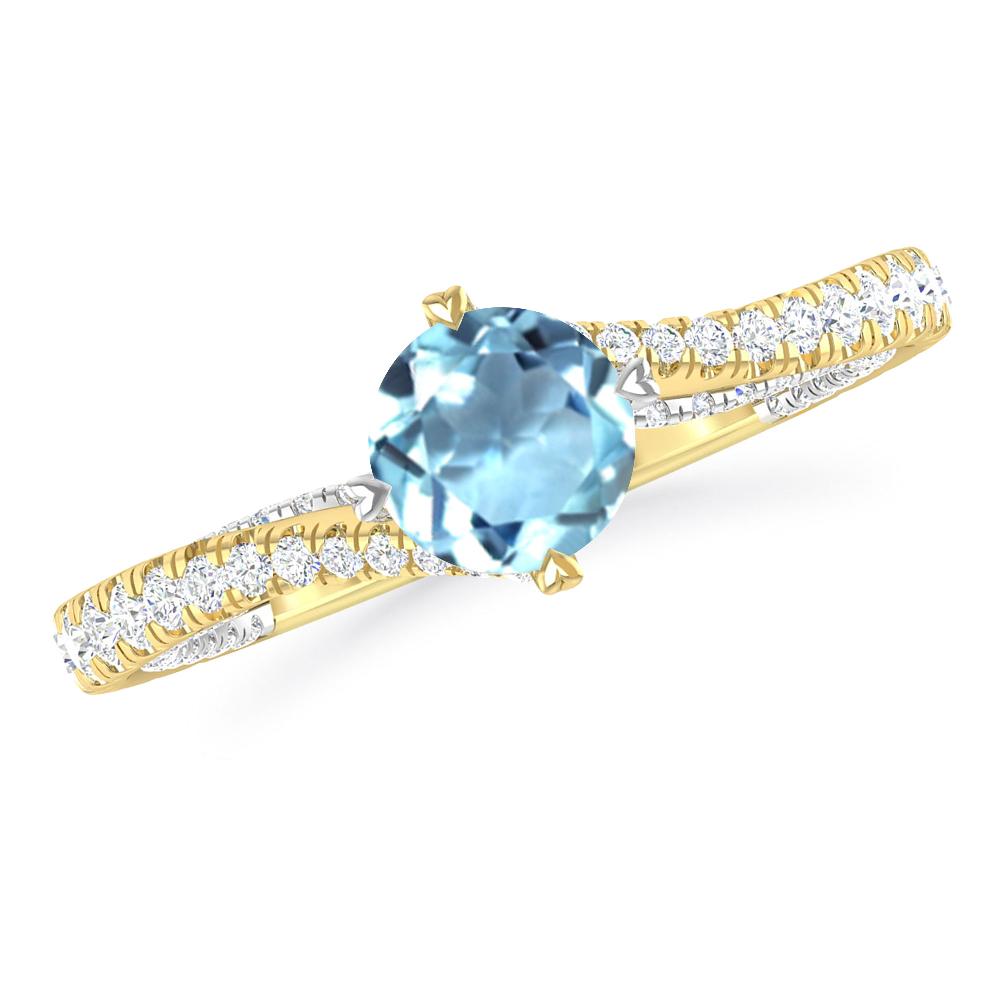 Yellow Gold - Aquamarine