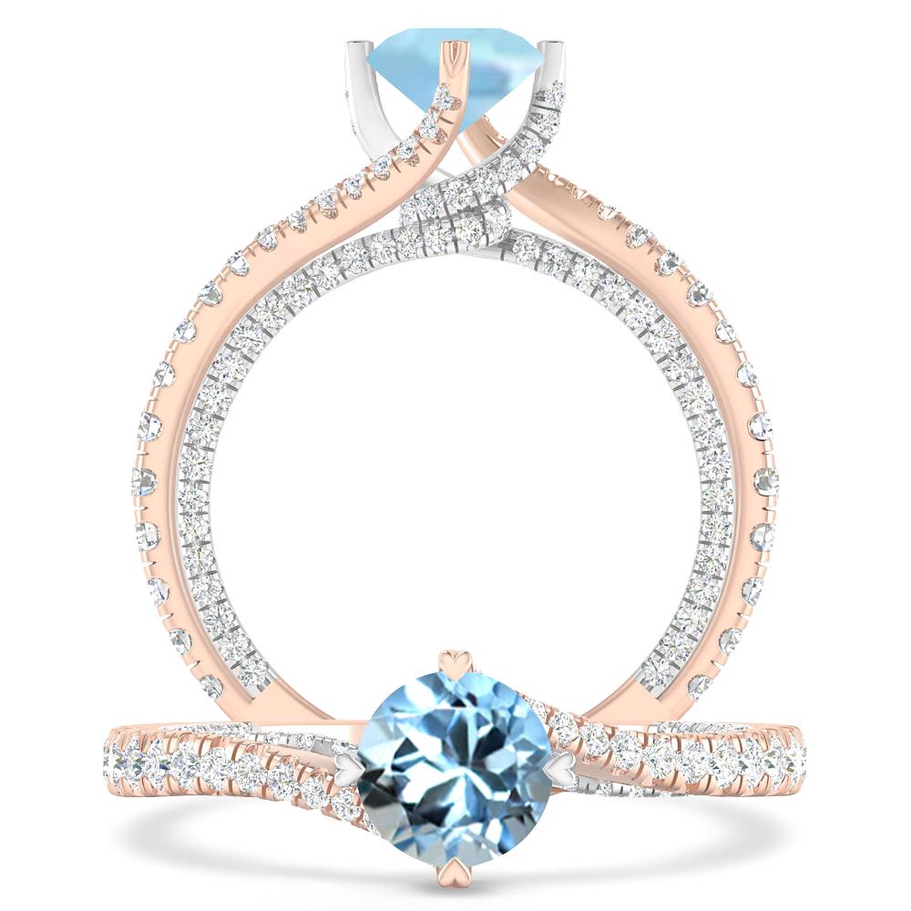 Rose Gold - Aquamarine