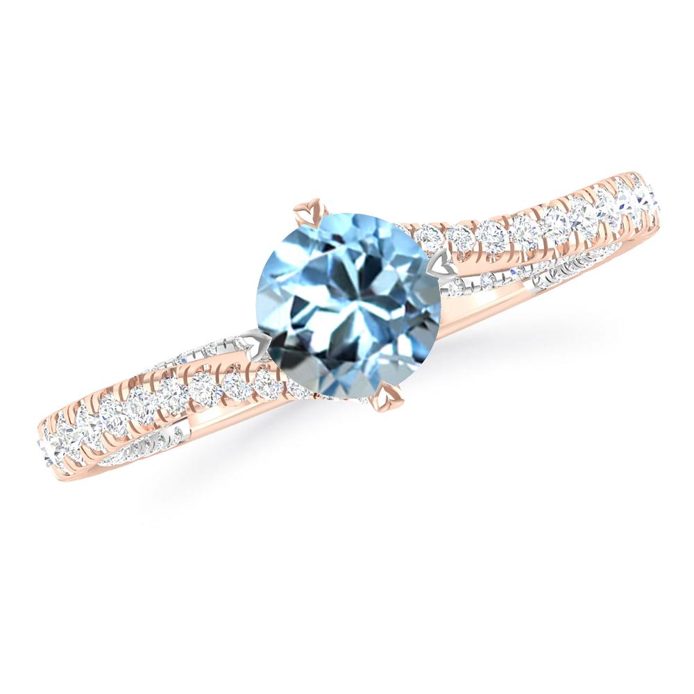 Rose Gold - Aquamarine