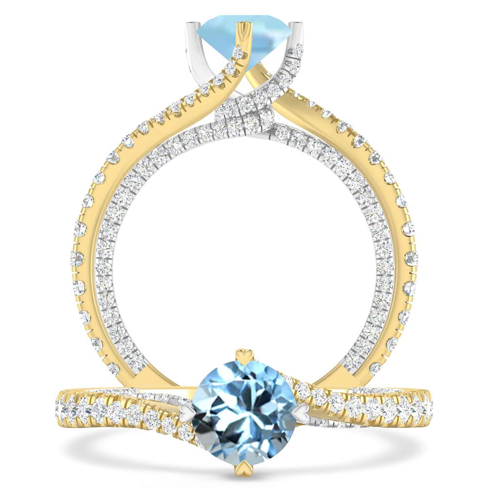 Yellow Gold - Aquamarine