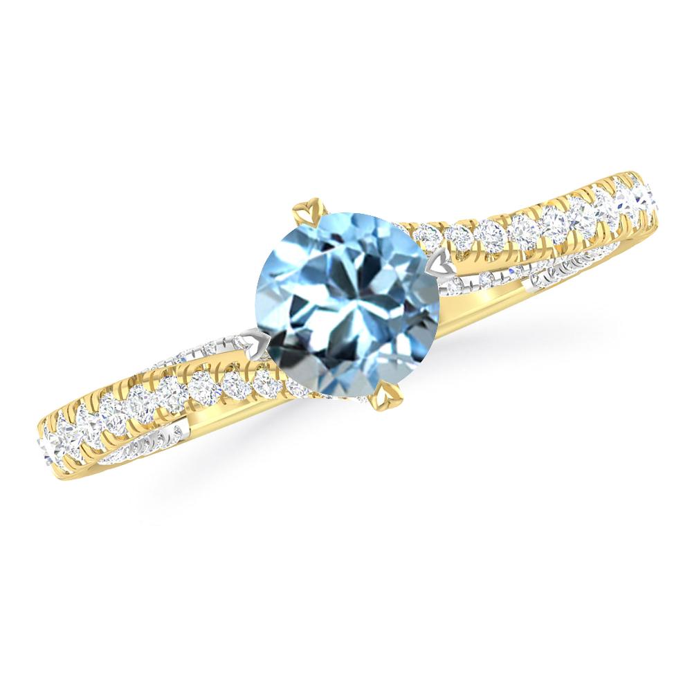 Yellow Gold - Aquamarine