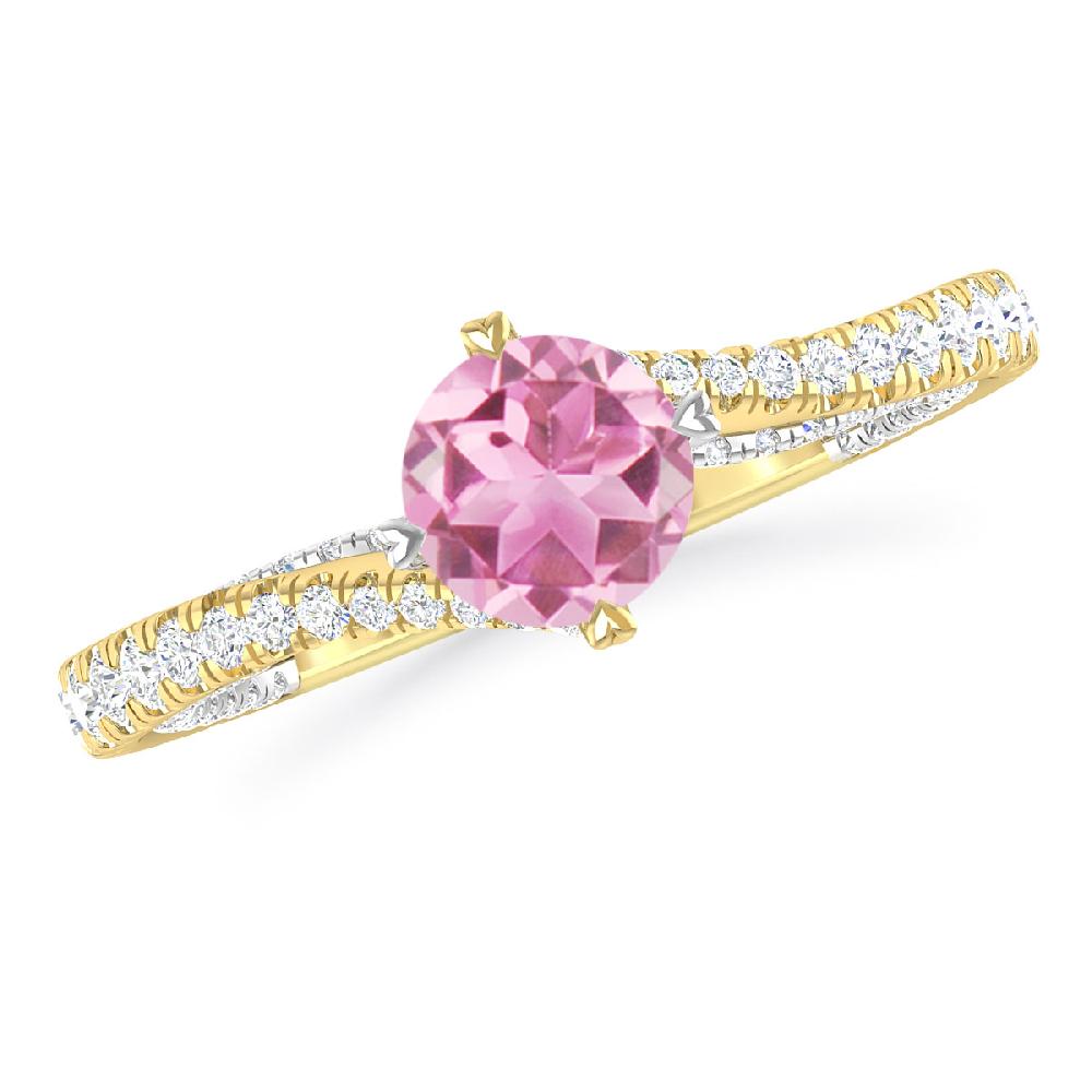 Yellow Gold - Pink Tourmaline