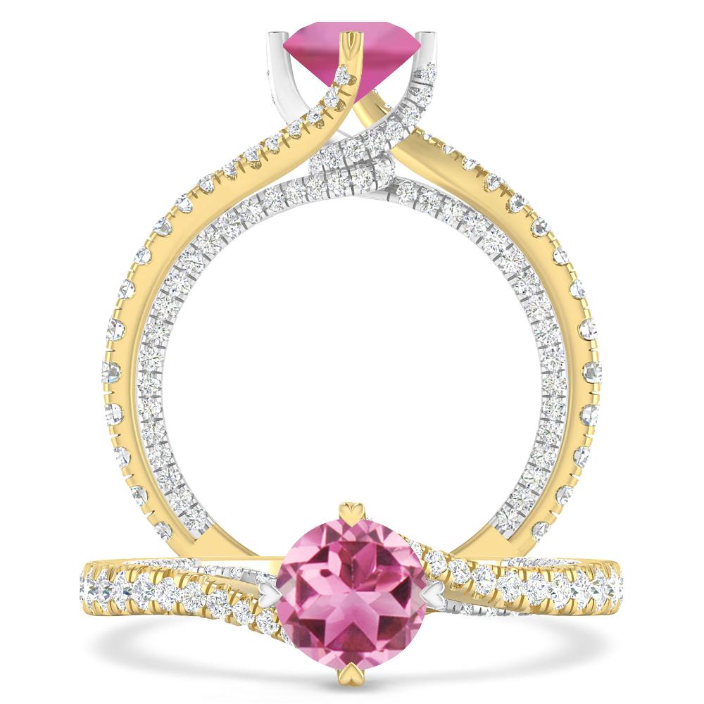 Yellow Gold - Pink Tourmaline
