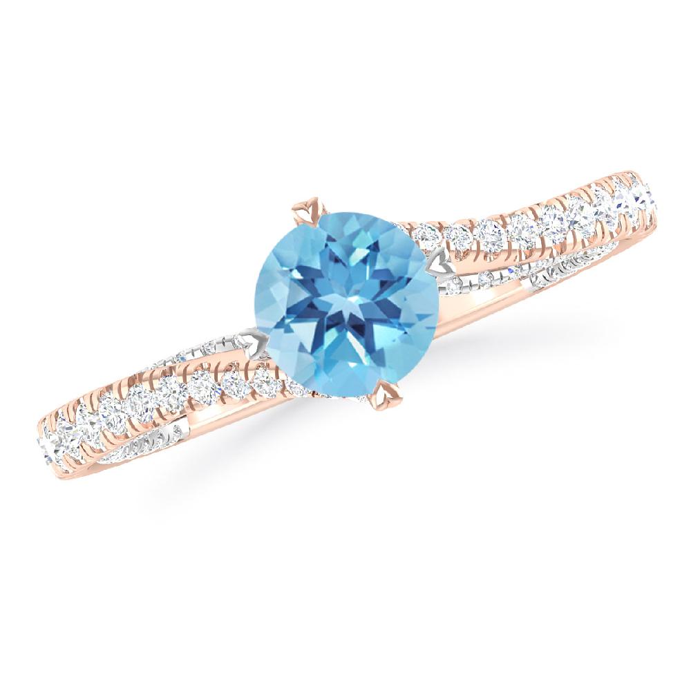 Rose Gold - Blue Topaz