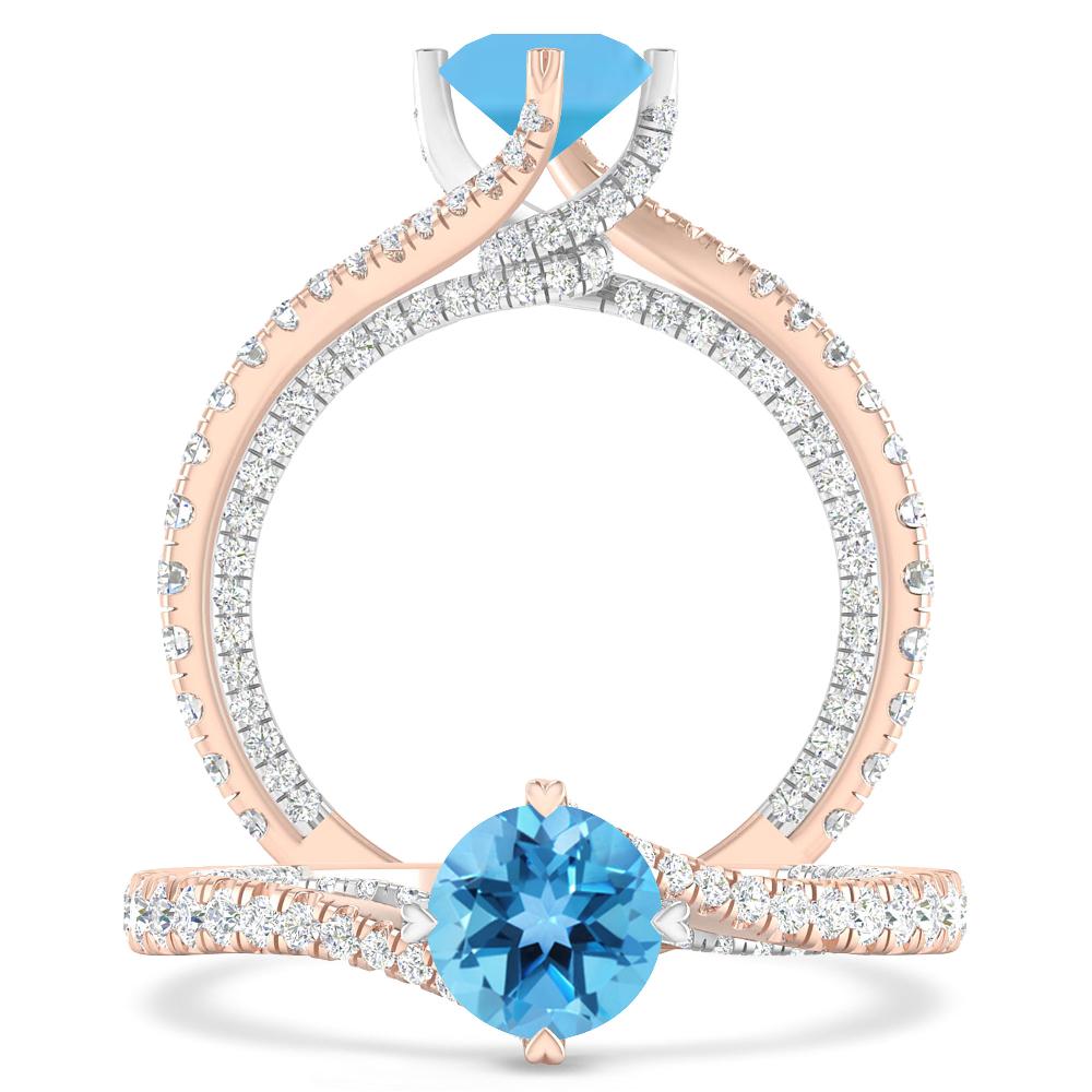 Rose Gold - Blue Topaz