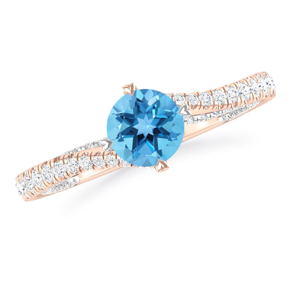 Rose Gold - Blue Topaz