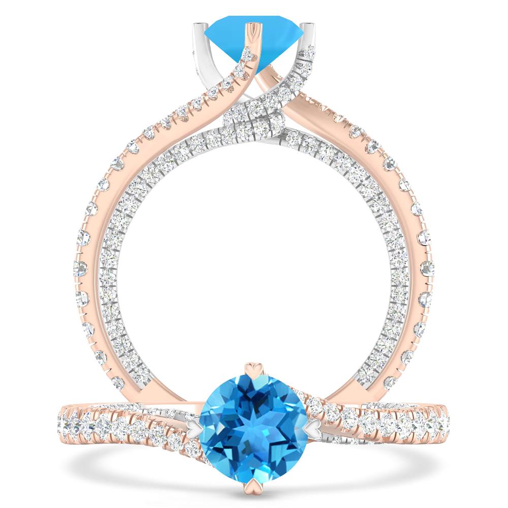 Rose Gold - Blue Topaz