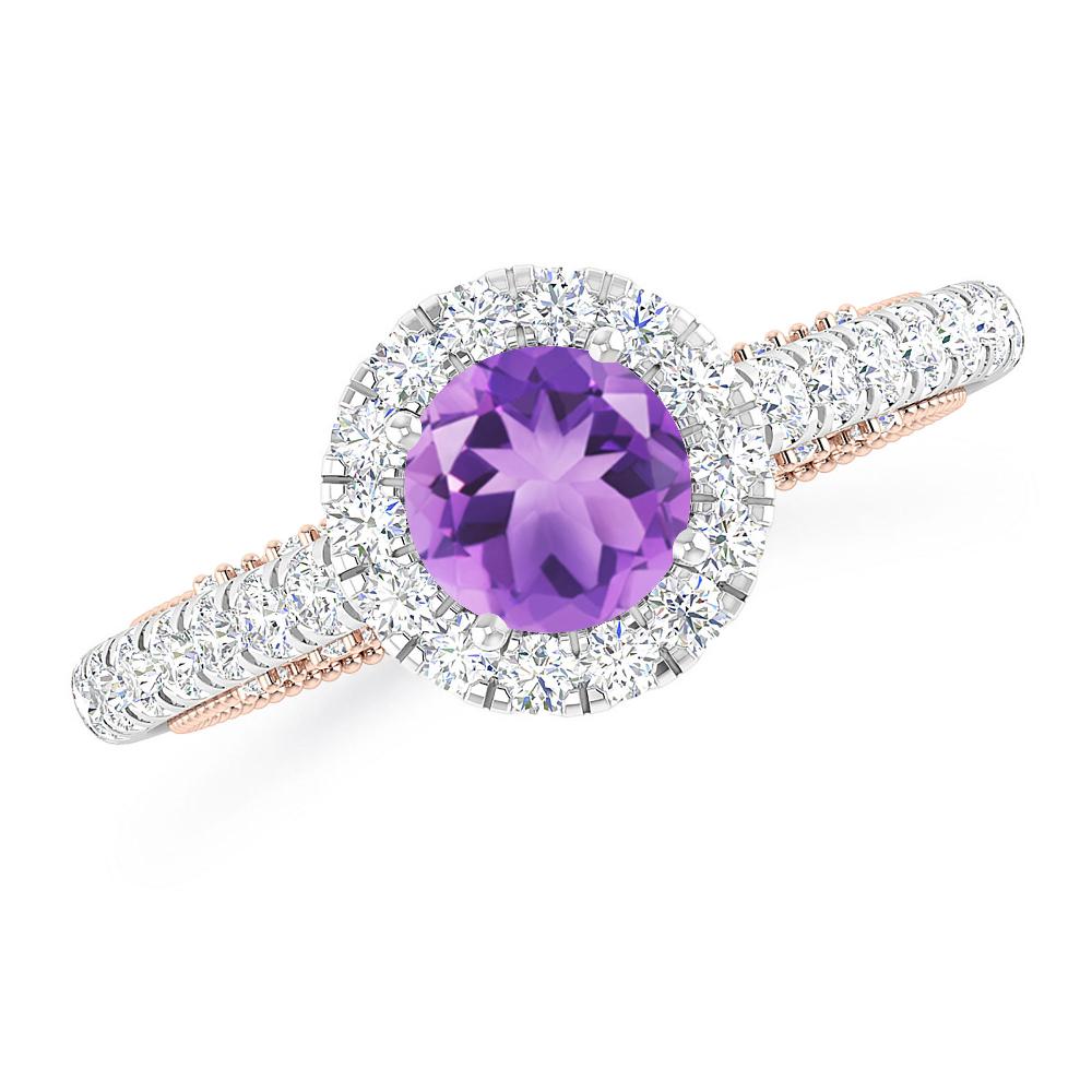 White Gold/Rose Gold - Amethyst