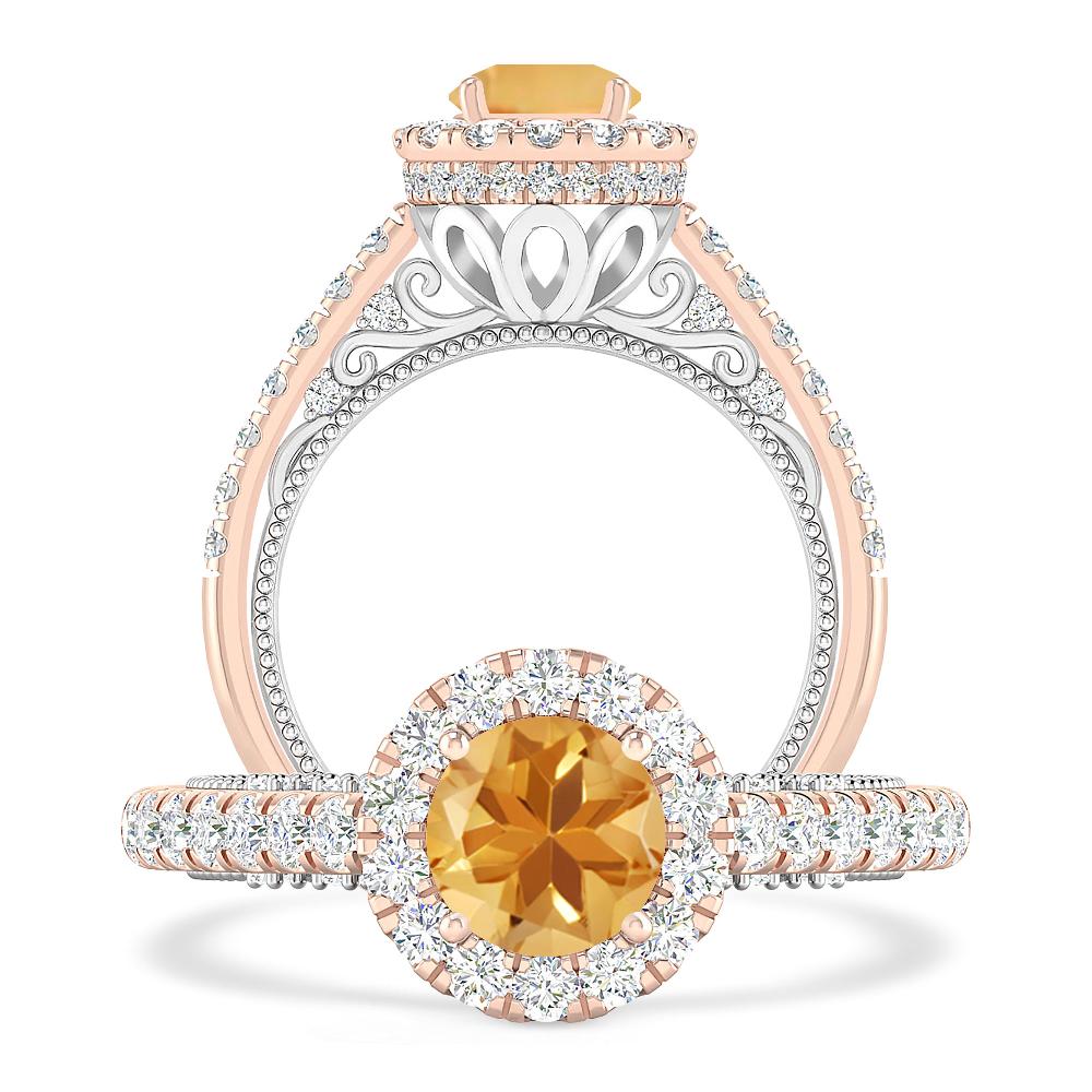 Rose Gold/White Gold - Citrine