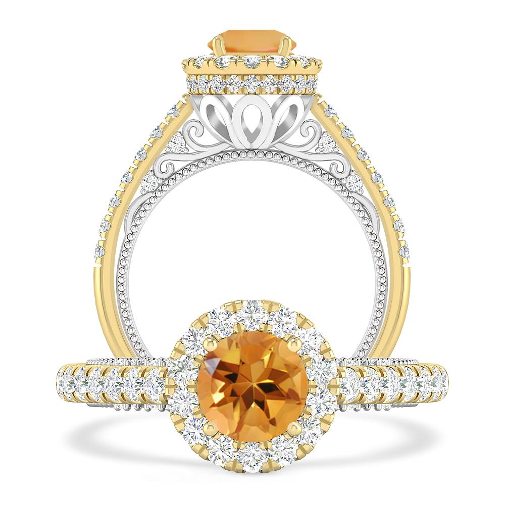 Yellow Gold/White Gold - Citrine