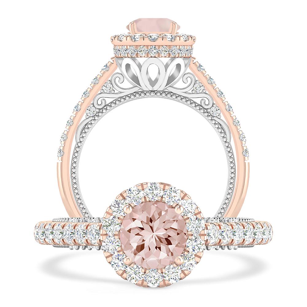 Rose Gold/White Gold - Morganite