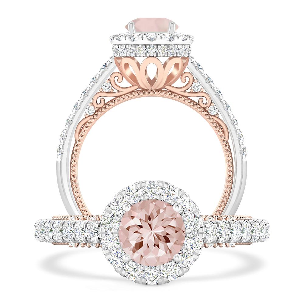 White Gold/Rose Gold - Morganite