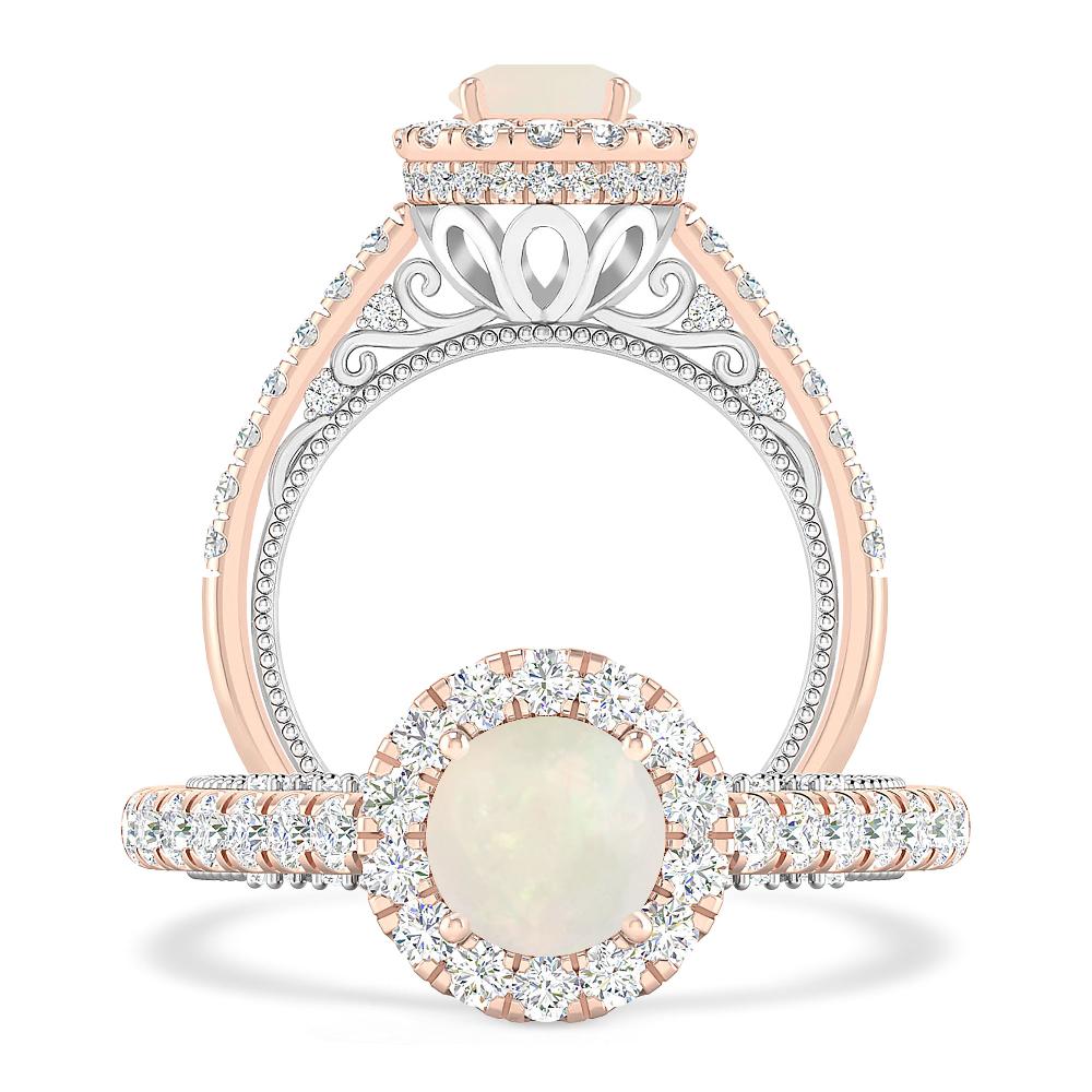 Rose Gold/White Gold - Opal