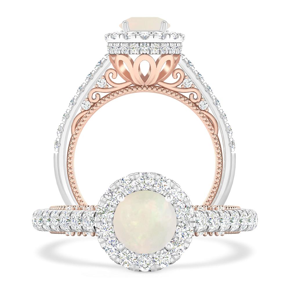 White Gold/Rose Gold - Opal