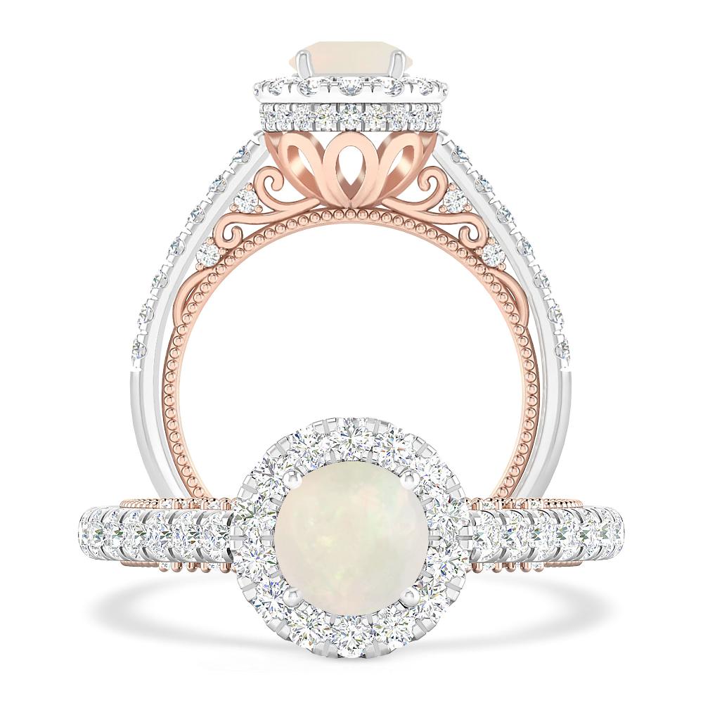 White Gold/Rose Gold - Opal