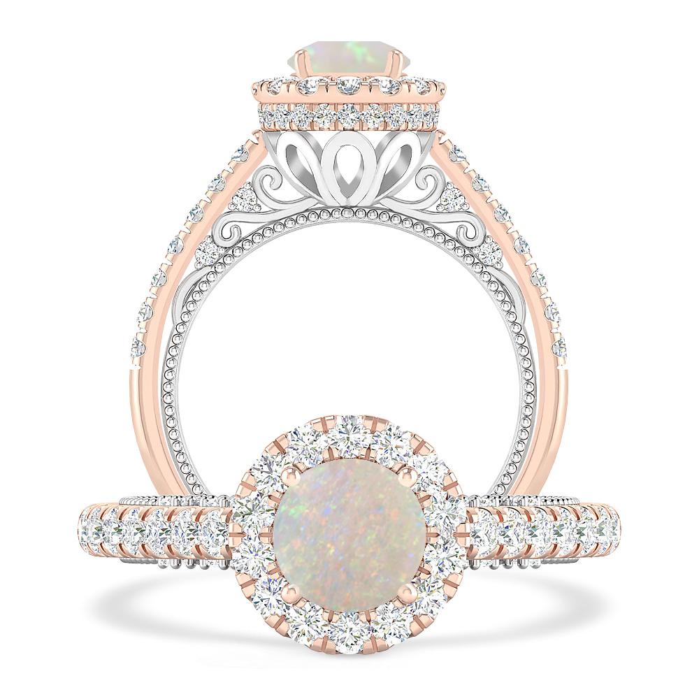 Rose Gold/White Gold - Opal