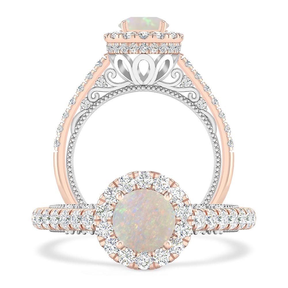 Rose Gold/White Gold - Opal
