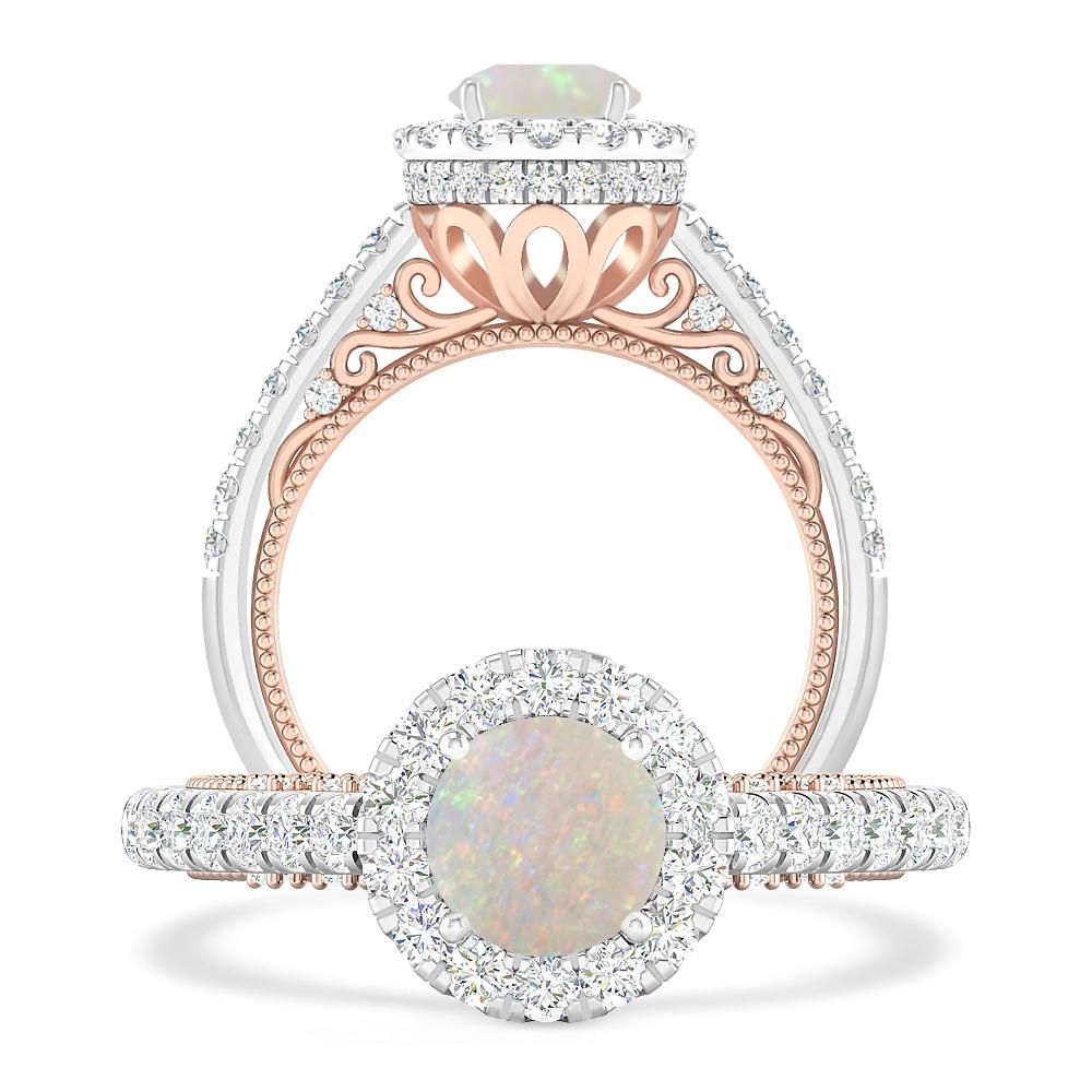 White Gold/Rose Gold - Opal