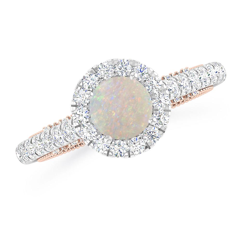 White Gold/Rose Gold - Opal