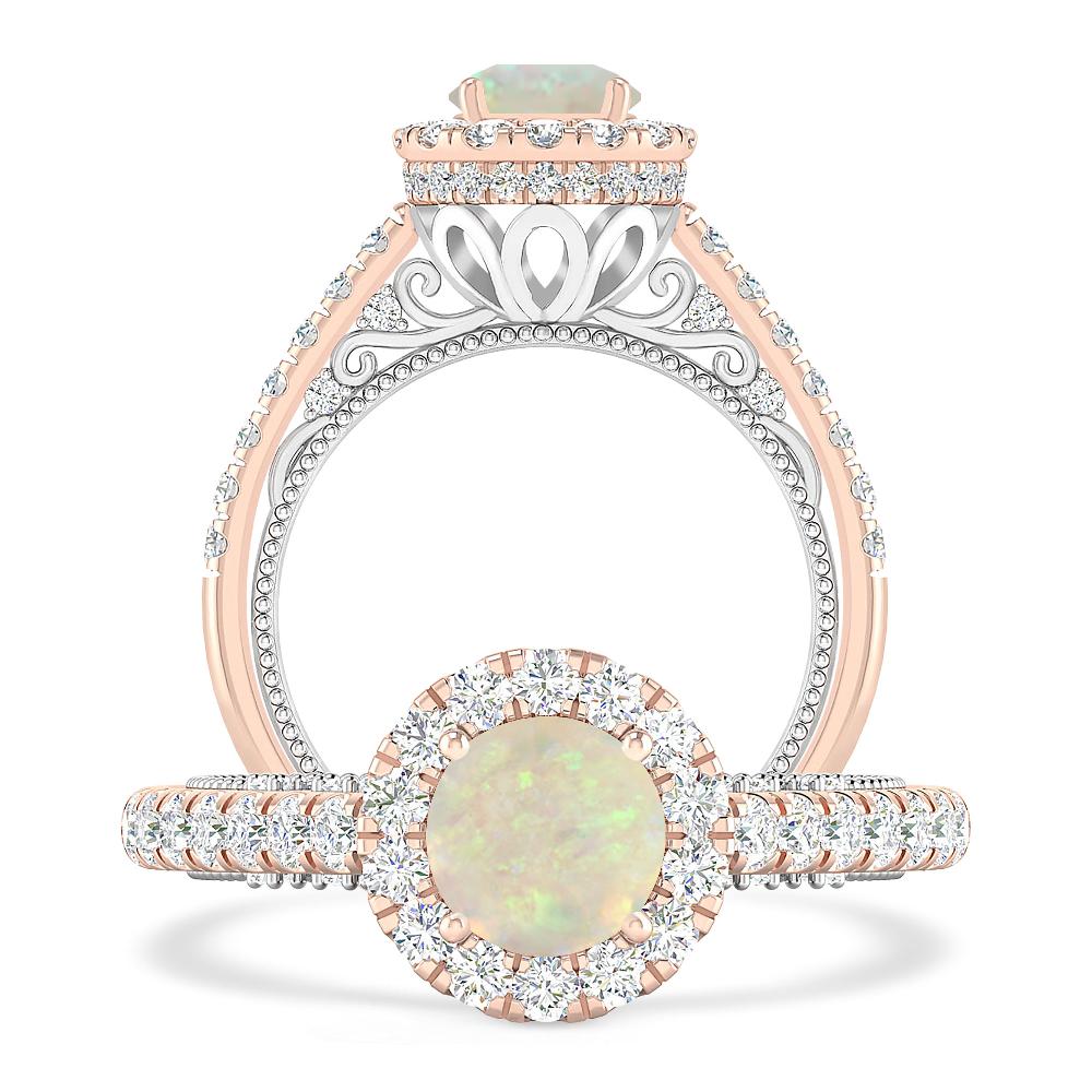 Rose Gold/White Gold - Opal