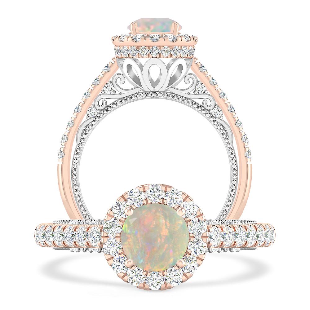 Rose Gold/White Gold - Opal