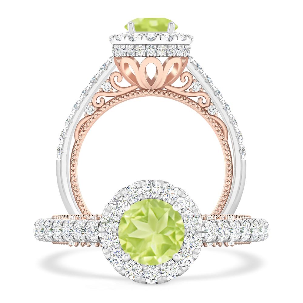 White Gold/Rose Gold - Peridot