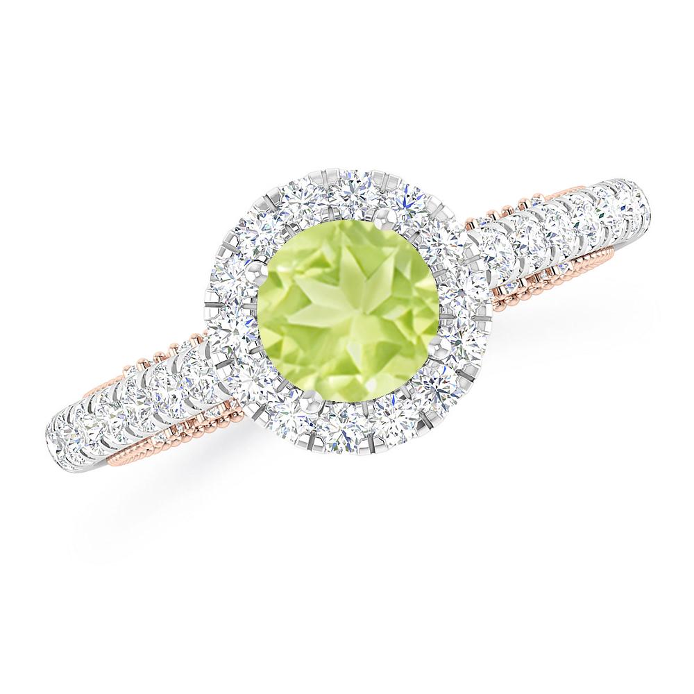 White Gold/Rose Gold - Peridot