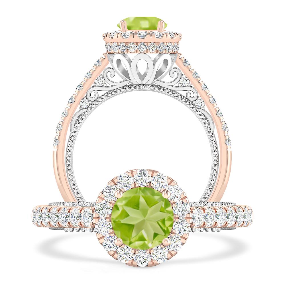 Rose Gold/White Gold - Peridot