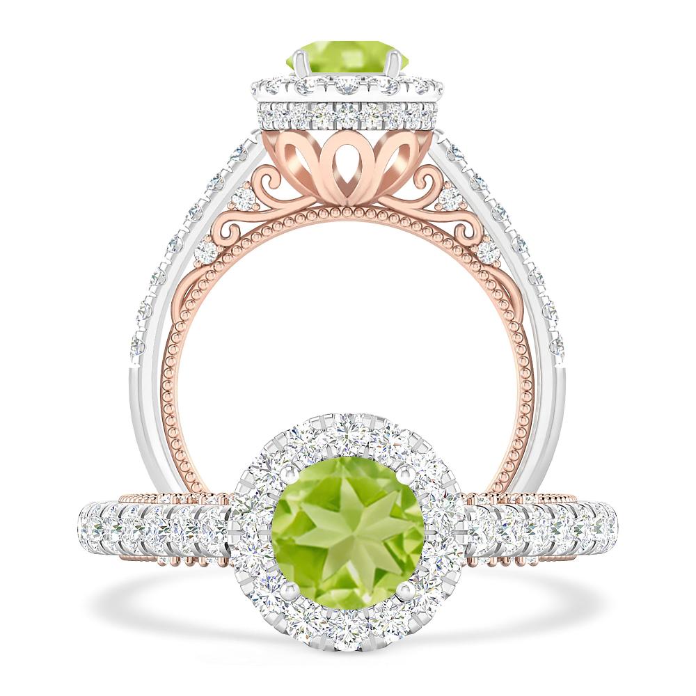 White Gold/Rose Gold - Peridot