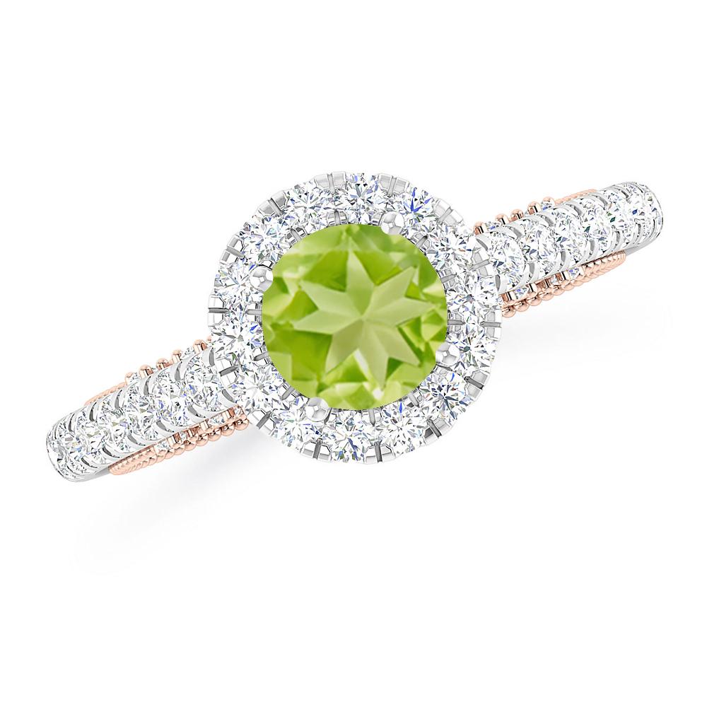 White Gold/Rose Gold - Peridot